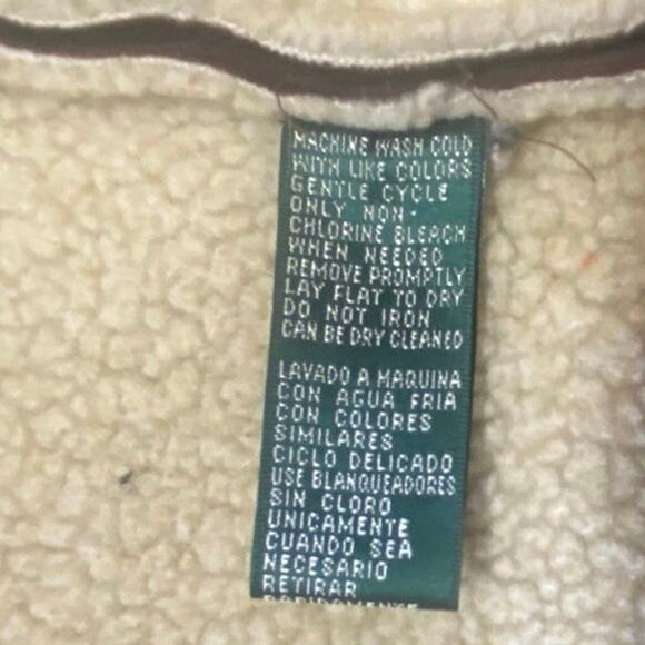 Lauren Ralph Lauren Brown Fleece-Lined Zip Vest Size L Sherpa Collar Workwear - Picture 7 of 8